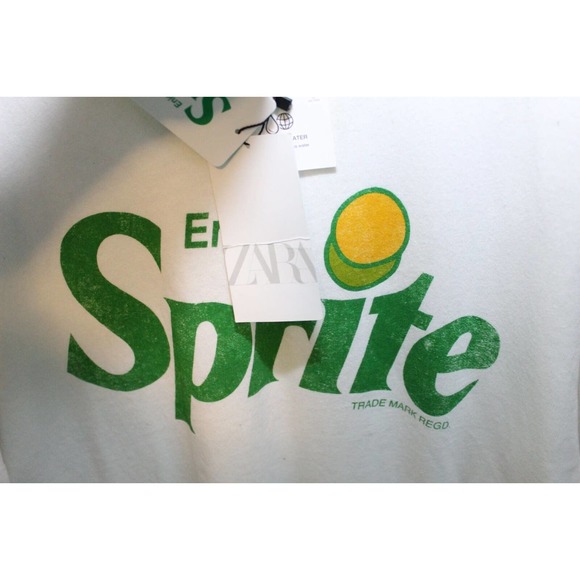 NWT Zara Enjoy Sprite Graphic T-shirt White Green Top Women's Size Small H11827 - Picture 9 of 14